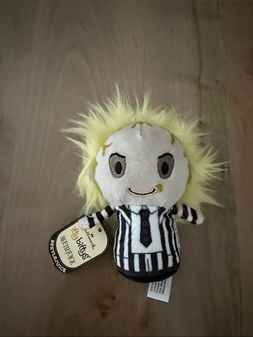 Hallmark itsy bitsy Beetlejuice Plush - Yellow Hair, White & Black Outfit